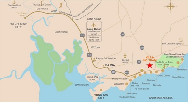 ​Vị trí dự án Hồ Tràm Complex Hưng Thịnh