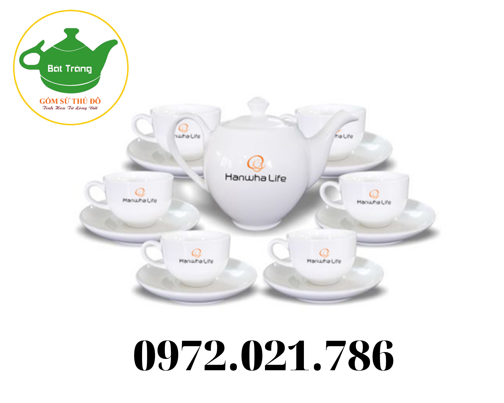 Bộ ấm chén Bát Tràng in logo làm quà tặng doanh nghiệp Bộ ấm chén Bát Tràng in logo làm quà tặng doanh nghiệp